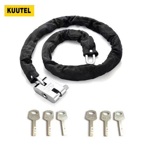 多配钥匙链条锁6把钥匙自行车锁门H把手锁玻璃门链锁拉手链锁