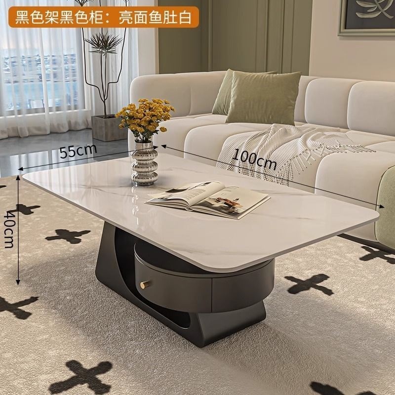 【降价中】意式轻奢极简岩板长方形茶几组合客厅家用.小户型现代