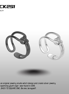 小宋同款绑带开口戒指个性简约黑白情侣对戒宋亚轩张真源同款指环