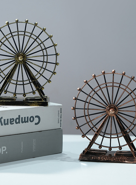欧式复古铁艺做i旧工艺摩天轮模型创意家居客厅酒柜装饰品摆件摆