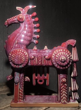 钧瓷摆件,美林马