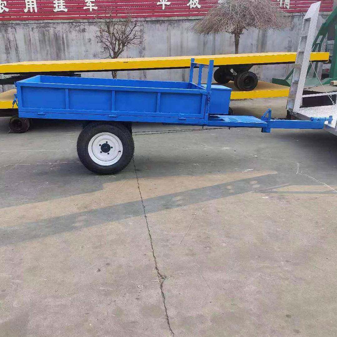四轮拖拉机自卸拖车载重1吨拖车轴拖车斗农田运输拖车
