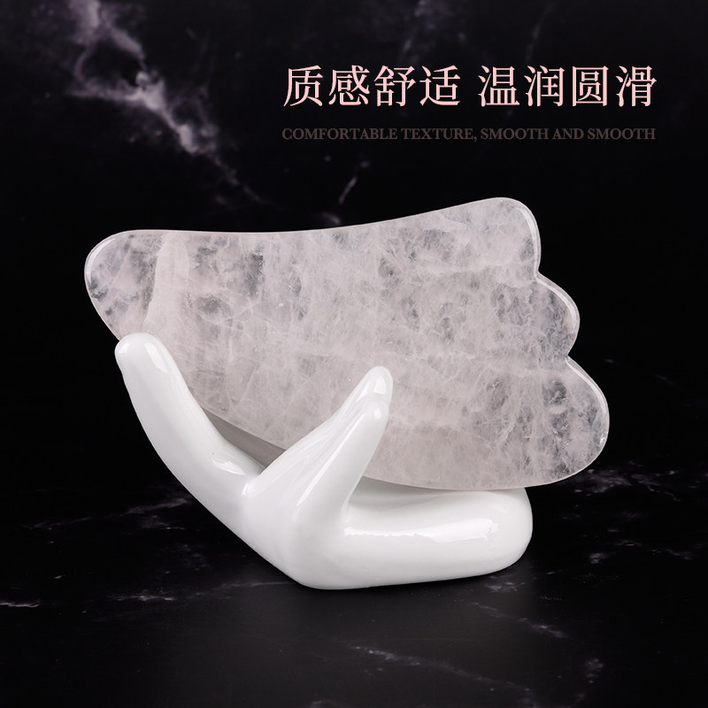 双开刮痧板面部眼部拔筋东陵玉鱼形刮痧片淋巴排毒美容院专用刮板