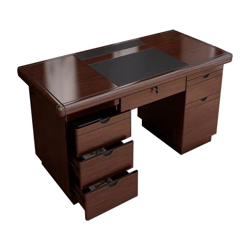 中式台式电脑桌单人职员办公室桌椅组合家用书卓带抽屉写字台商用