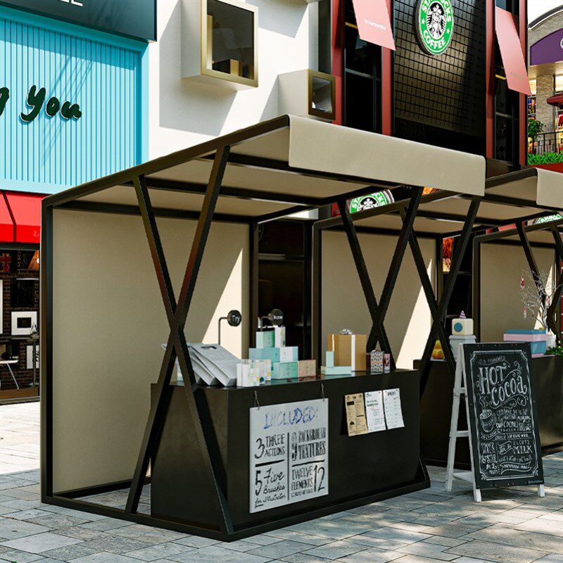 商业街摆摊架子夜市移动小吃架铁艺展示架商场活动棚摊位售卖桌