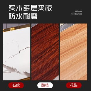 轻奢不锈钢带栏杆石木纹餐车火锅店三层手推小车餐厅传菜车收纳车