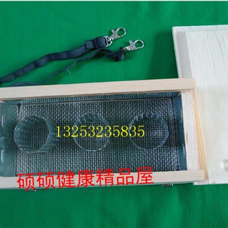 特价健康之路推荐全铁皮包裹实木三柱艾灸盒3孔温灸盒艾绒艾条