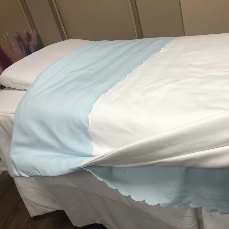轻柔冰丝棉美容床床单单头被套保护套纯色挖洞美体按摩床单加大