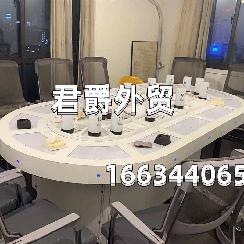 定制铁艺狼人杀专用游戏桌工业风大圆桌12-15桌游吧移动复古圆形