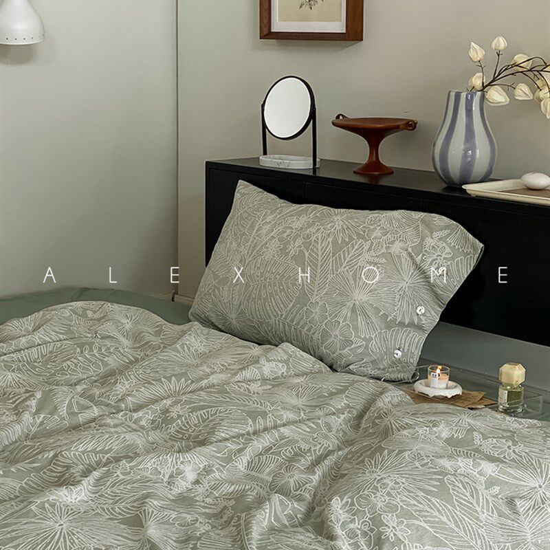 ALEX 高级感法式复古提花四件套全棉纯棉床单被套奶油侘寂风床品