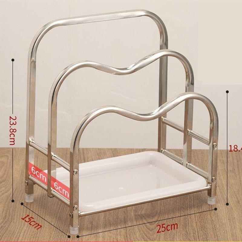 新款炒锅架放锅具收纳架子厨房置物架不锈钢M台面菜板架菜盆架锅
