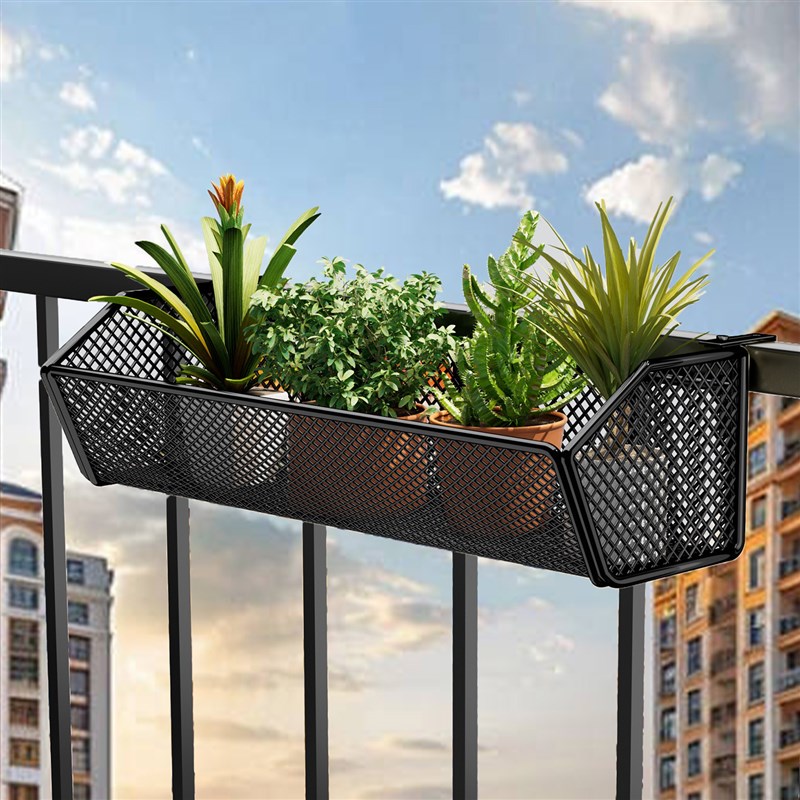 花架阳台置物架护栏悬挂多肉花盆托架窗台架子铁艺挂W式栏杆扩展