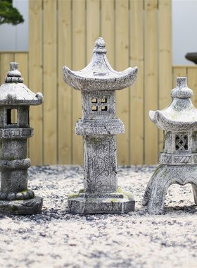 户外日式别墅f庭院子装饰摆件花园布置中式太阳能阳台创意禅意景