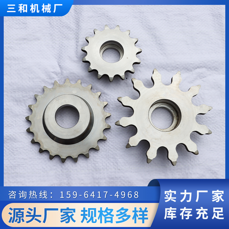 304不锈钢链轮齿轮定制3分4分5分6分工业传动08QB10齿精密轴承链