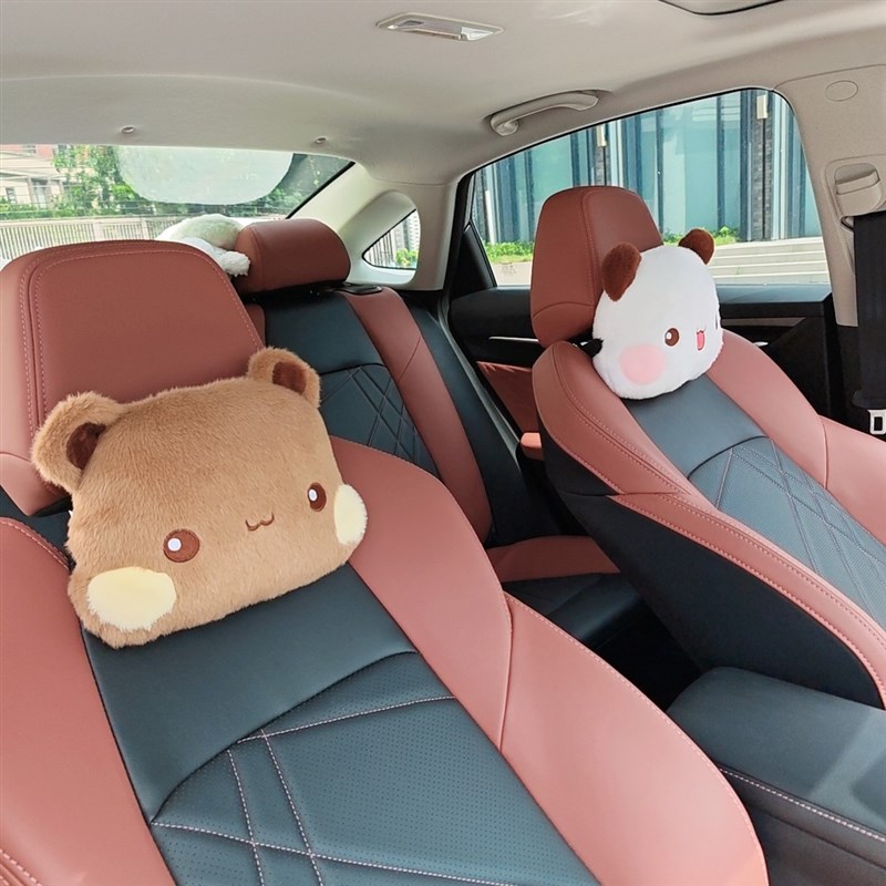 汽车头枕腰枕腰靠垫一二布x布颈部护颈枕可爱车内头枕车用抱枕