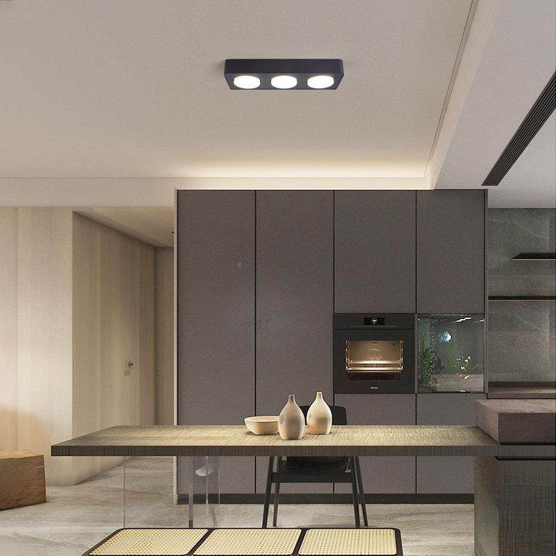 DWD明装筒单头客头三四头厅卧灯室简双约无主灯方形斗胆灯防眩