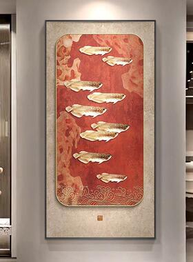 喜气盈门关玄装寓ltao1005饰画新中入户正对门挂画红色式意好走廊