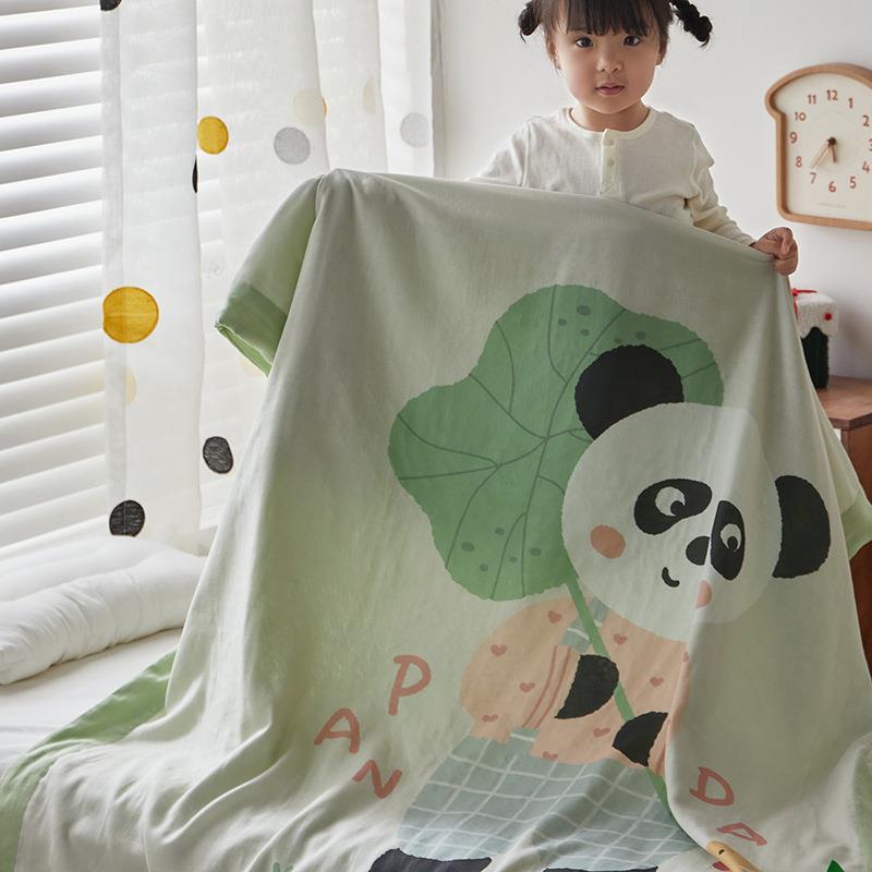 棉A幼类码印花双层纱毯全卡通春夏薄毯儿童纯棉盖毯婴儿SMTHSCST