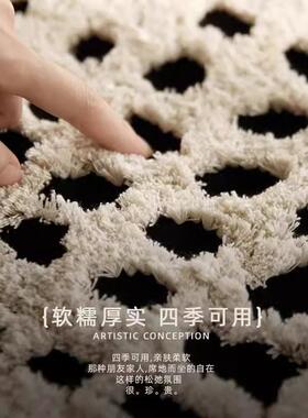 用法式立体浮绣吊穗坐色墩黑白客厅卧LP26265人室休闲轻奢家懒沙