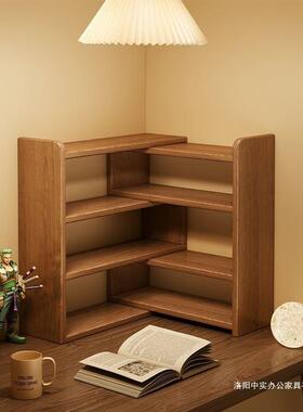 实木书架桌物架儿童桌收面纳架家置用书桌上小书柜办公室储96100