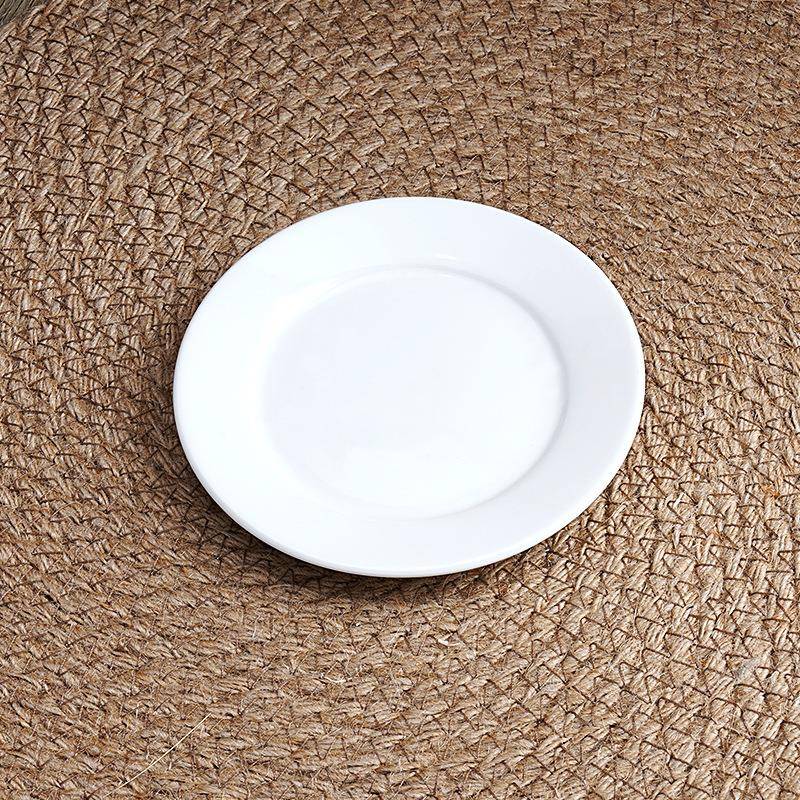 简约白瓷平盘心JFV纯白西餐盘餐家点用陶瓷平盘碟酒店西式具套装
