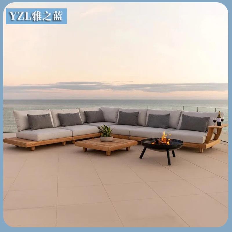 跨境477户外沙发园庭院柚户沙发酒店别墅花露天户外外木沙发茶几