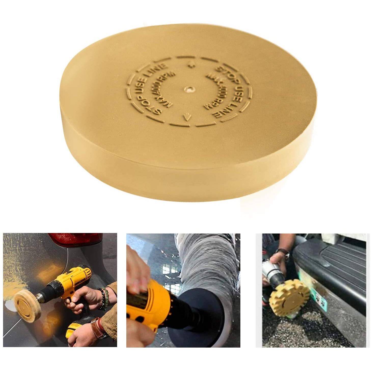 1擦3件套4英寸汽车贴花胶去工除具橡皮384绵轮贴纸去除器带海抛光