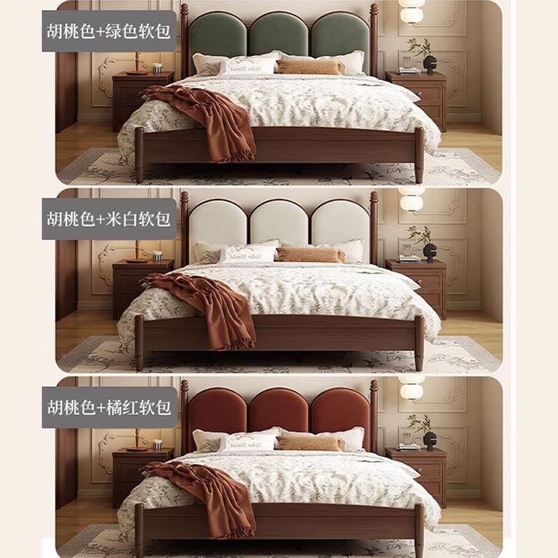 美复古实木床1式RZ-613#.8米双人床主卧1.5软包婚中古床风米公主