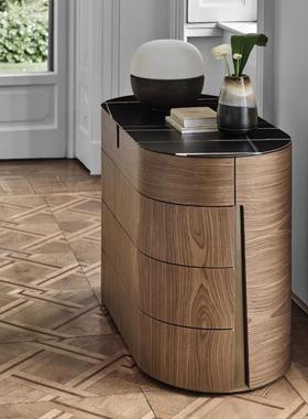 意黑TY65686式极简TYLSANIGHT抽屉柜北美胡轻桃实木床边柜现代奢