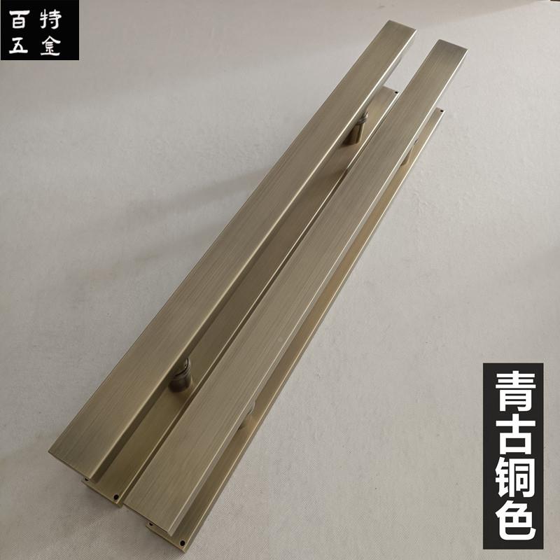 锈钢玻璃色门拉手木66门把不手刻酒字商标店足浴大门店古铜色黑现