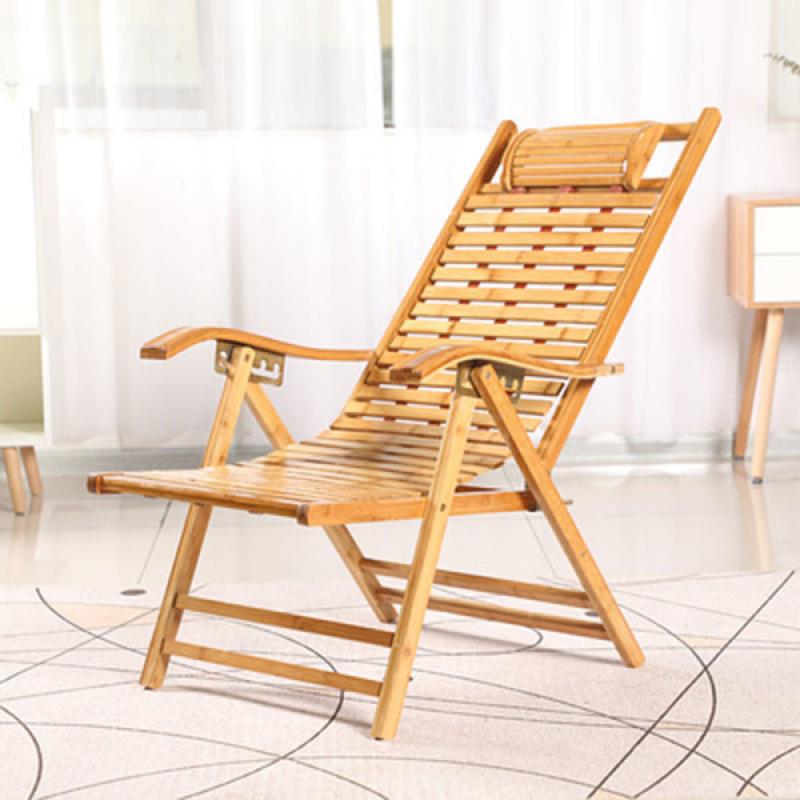 竹椅靠背椅竹躺椅竹实摇椅叠午装KHA睡椅阳台木凉椅子折免安国包