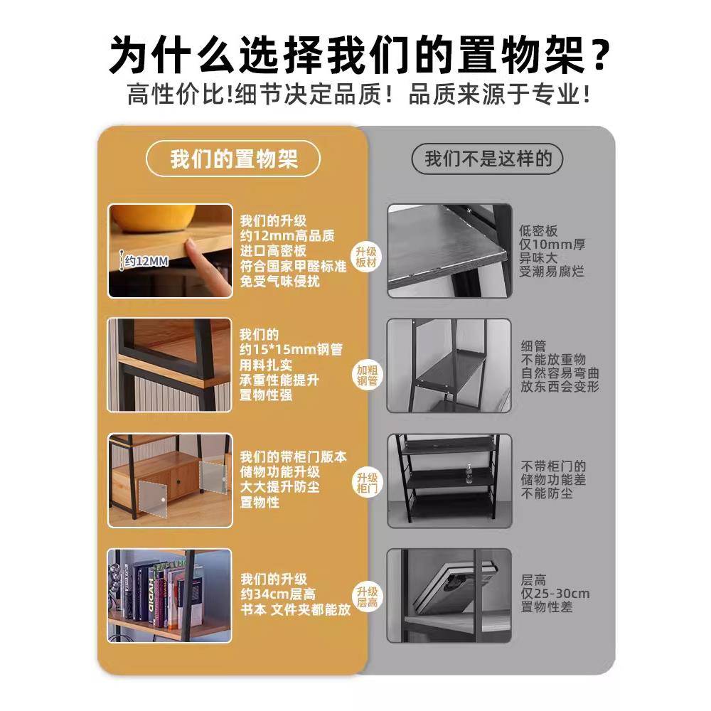G15B-123示多层置地物架落收纳架带柜门客厅珩储物展架家用柜子多