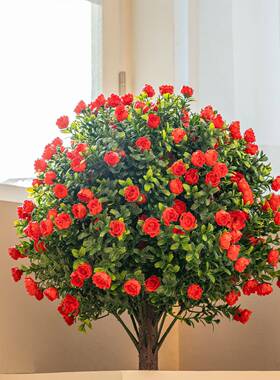 玫圆PZ17花地插仿真黄杨木球户装饰瑰抗外紫外线