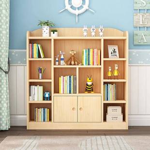 全储实木书架物架地松木书置398柜家用儿童落原木收纳柜松木物柜
