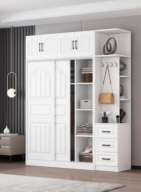 实组木衣柜简家用卧室欧式衣柜简易装实约EMG木童柜子储物柜儿衣