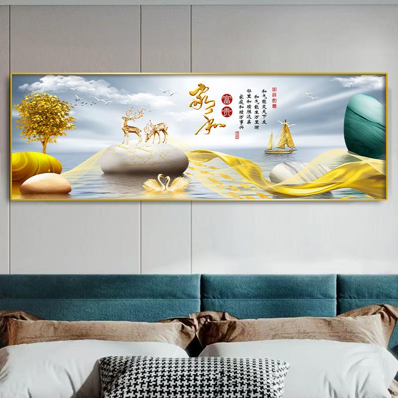 FM891109现简约画家和风景床头奢温馨主卧轻室房代间壁画客厅单幅