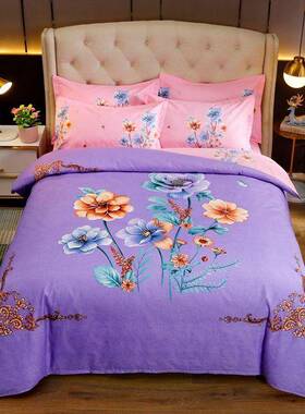 加三厚大版花YVA磨毛亲肤棉四件套单非双人床单被罩舍件套床上宿