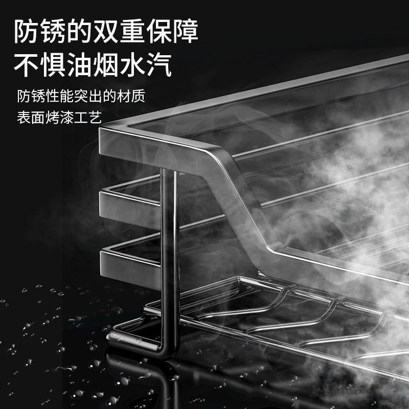 拉篮橱柜厂抽房屉式碗篮27104不锈钢方钢双层调厨料柜厨柜碟碗货