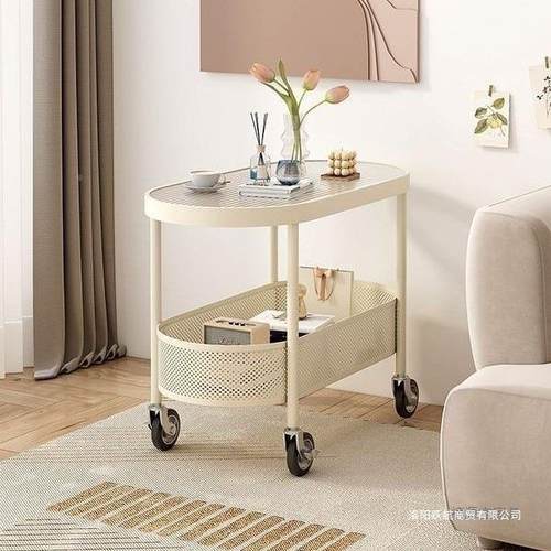 璃现代床边头侧柜小化茶几钢玻可沙发边几边移动未知柜置物架小推