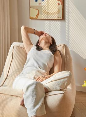 懒人袋豆沙发榻榻米单人阳台躺卧休沙型闲椅小户靠背沙发椅卧LKK