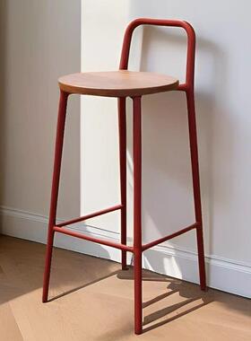 2款02新实木直5销工KII业风户外吧台椅家用酒吧凳网红靠闲背休高