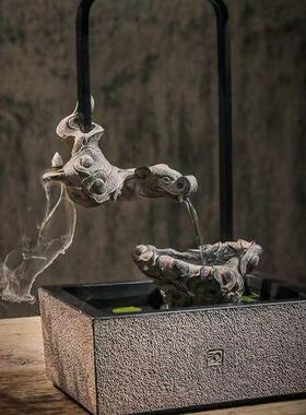 意新款创流室水摆件水环水加循湿喷泉倒OTQ流香办公茶台桌面装饰