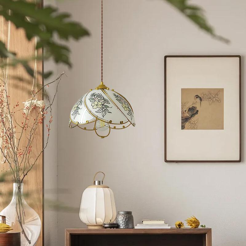 卧室床吊灯花艺术繁头灯罩吊线灯轻奢网红民宿吧502餐厅装饰台小