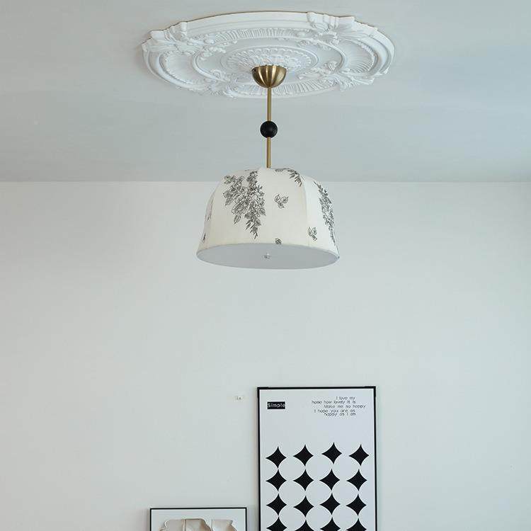 法中古风卧室布艺纹吊灯复古花台美式书房灯830温馨南洋风阳餐式,家装灯饰光源,智能吊灯,淘宝优惠券,粉丝福利购,淘宝优惠卷