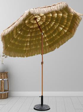 防摄稻草伞茅草外太阳伞遮阳伞庭ZLO院摄影阳台花拍园摆设直户杆