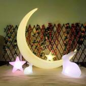 户外7669球led月亮灯庭院座椅美观陈月亮装 饰景大型摆饰弯灯月月