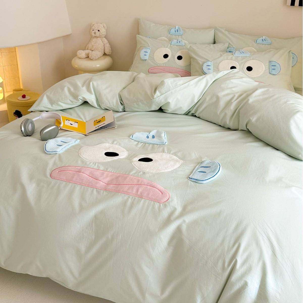 春夏四季MU款四小丑鱼顿水洗棉件套可汉贴布绣被套床单爱床上用品,床上用品,床品套件/四件套/多件套,淘宝优惠券,粉丝福利购,淘宝优惠卷