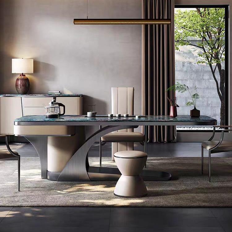 岩茶板轻奢高端书桌茶台一茶体创两用茶室书房设计80480师款意悬