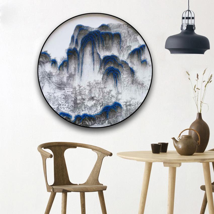实物纯工钉子体2020128立画新中式厅餐厅玄关酒店样板房手工艺装