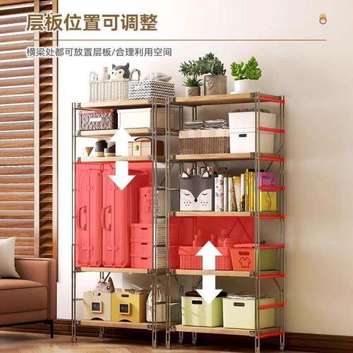 中古风式置物架多层书架仓库货架玩具日纳架架厨房收置物子落FCX